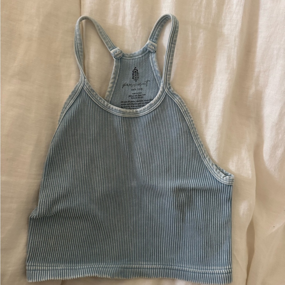 Free People Light Blue Ribbed Camisole